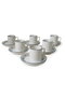 Hermia Juego de Tazas de Café de 12 Piezas - Azul, Verde y Blanco, Cerámica